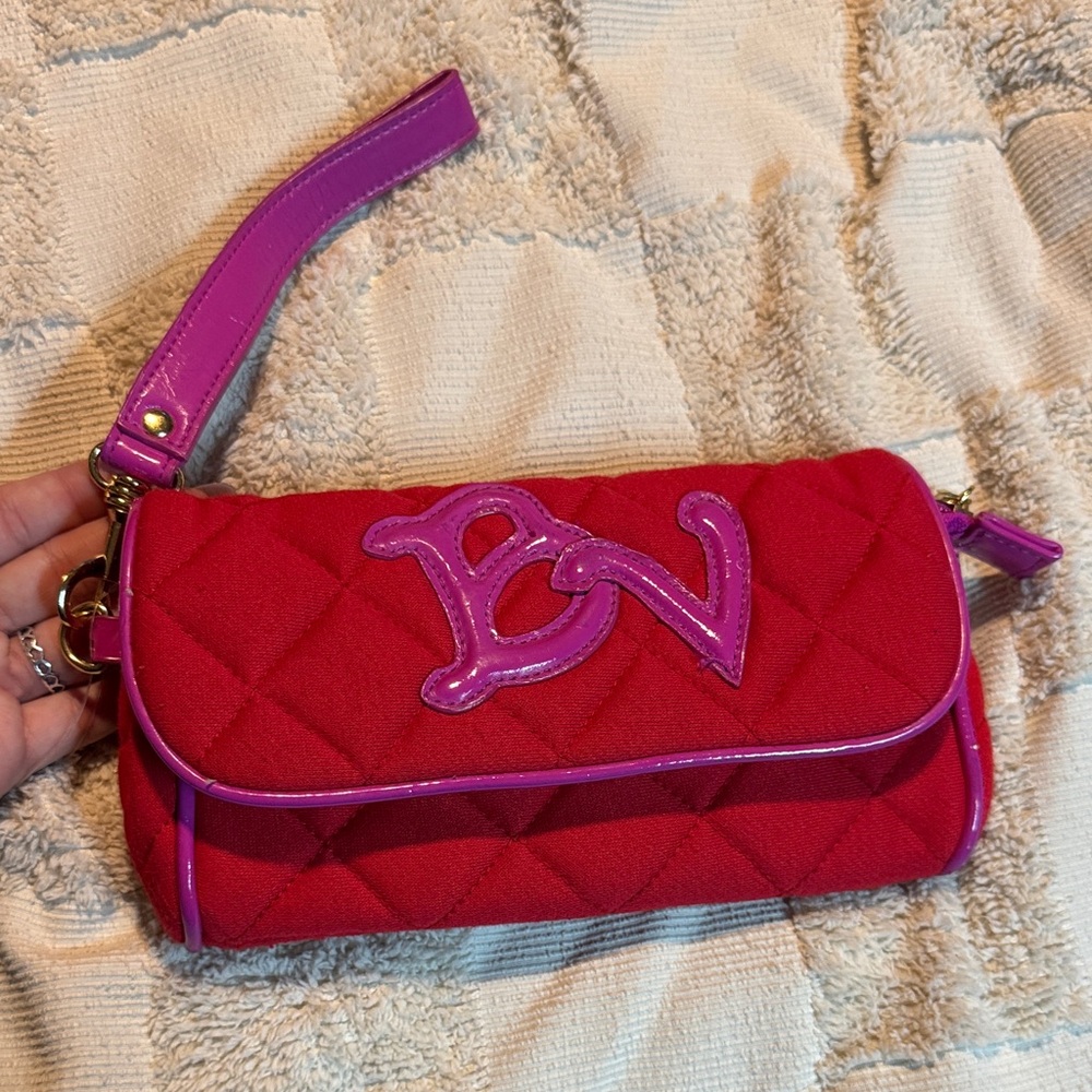 Betseyville Red and Pink Quilted Wristlet